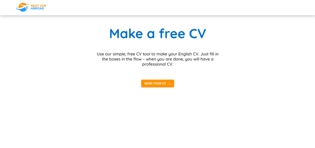 Free CV tool preview Next Job Abroad