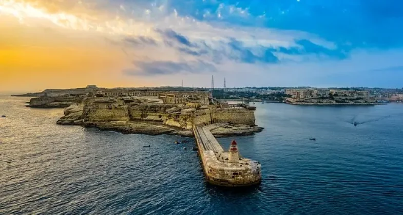 Watch tower and water in Malta